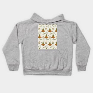 Pattern with cozy home interior Kids Hoodie